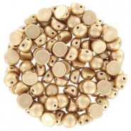 Cuentas de vidrio Czech Cabuchones 2 agujeros 6mm - Aztec Gold